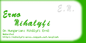 erno mihalyfi business card