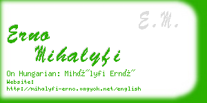 erno mihalyfi business card